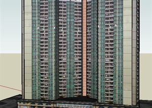 现代高层商住房建筑设计SU(草图大师)模型