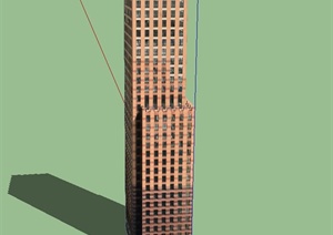 现代某方形高层酒店建筑设计SU(草图大师)模型