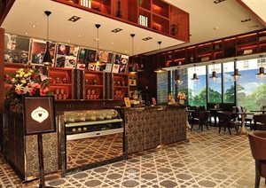 现代中式咖啡厅室内设计实景图