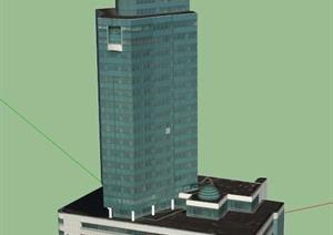 综合大楼建筑设计SU(草图大师)模型2