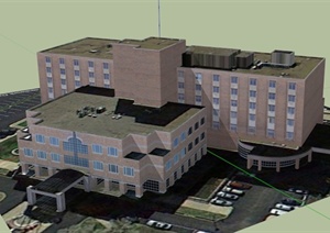 某酒店建筑设计SU(草图大师)贴图模型