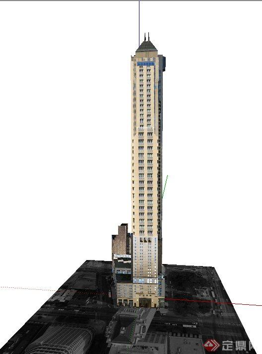 现代某超高层酒店建筑设计SU模型(2)