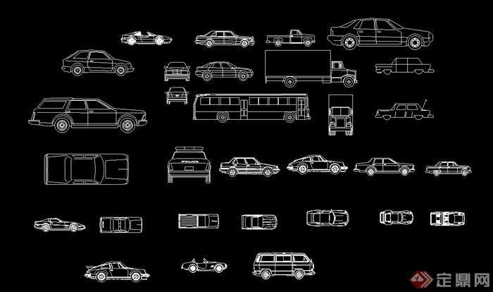 多款不同形式汽车设计CAD方案图(1)