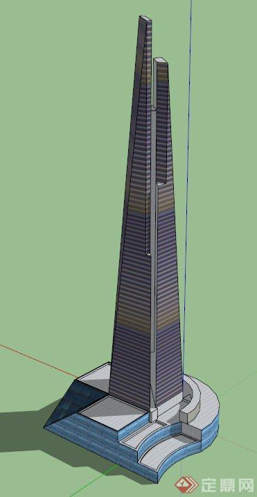 某中心广场综合建筑设计SU模型(1)