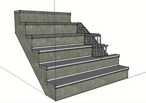 现代楼梯SU(草图大师)模型