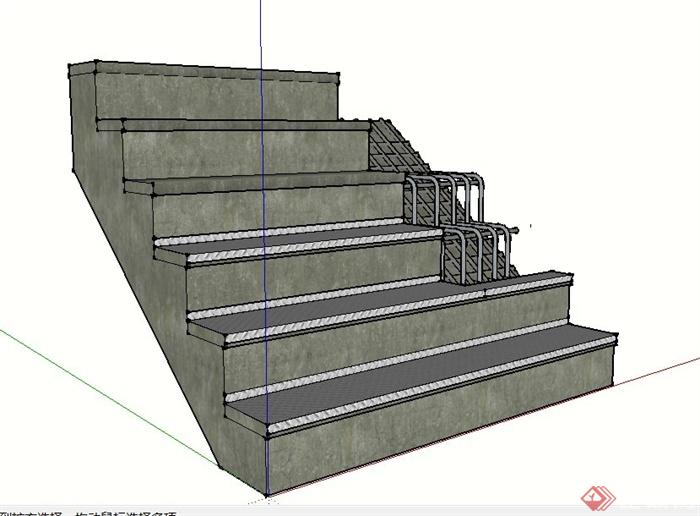 现代楼梯SU模型(1)