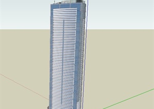 现代某高层行政办公大厦建筑设计SU(草图大师)模型