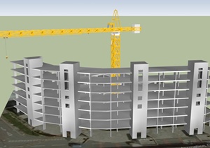 某大楼建筑框架设计SU(草图大师)模型