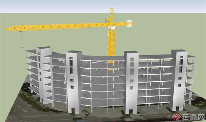 某大楼建筑框架设计SU模型(1)