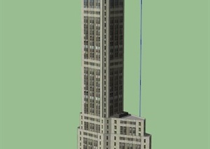 某综合公寓大楼建筑设计SU(草图大师)模型