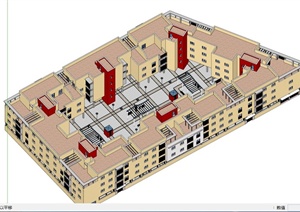 某一栋教学楼建筑设计SU(草图大师)模型