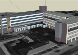 诺森比亚大学建筑设计SU(草图大师)模型