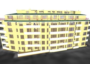 现代某六层小学教学楼建筑设计SU(草图大师)模型