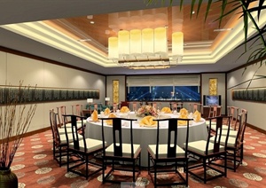 现代中式饭店室内设计方案图（含效果图）