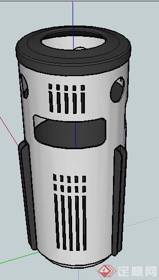 现代圆柱垃圾桶SU模型(2)