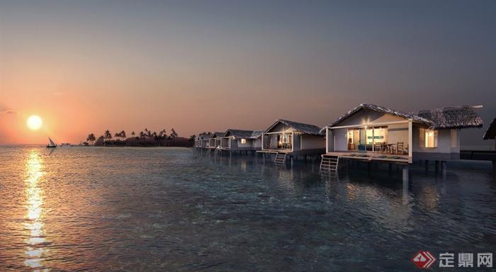 马尔代夫,度假村,旅游景观,水中建筑