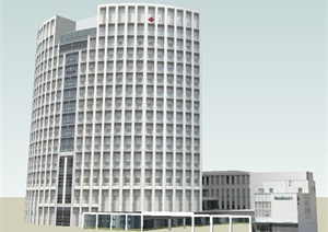 某现代医院住院部建筑设计SU(草图大师)模型