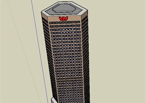 现代某高层开发公司建筑设计SU(草图大师)模型