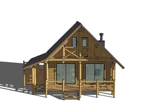 某木质单层玻璃门住宅小屋建筑设计SU(草图大师)模型
