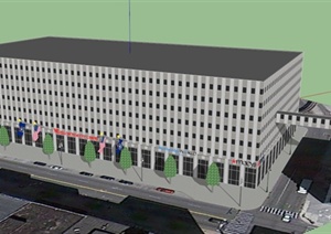 韦斯特菲尔德汽车城中心建筑设计SU(草图大师)模型