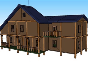 某二层酒馆建筑设计SU(草图大师)模型
