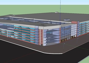 某个商场建筑框架设计SU(草图大师)模型
