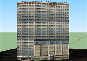某现代高层汇金大厦建筑设计SU(草图大师)模型