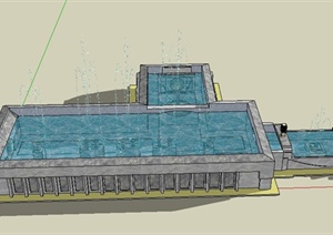 某景观水池设计SU(草图大师)模型