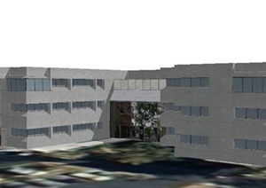 现代风格3层办公楼建筑设计SU(草图大师)模型