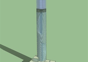 某现代高层信号塔建筑设计US模型