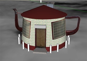 茶壶形住房建筑设计SU(草图大师)模型