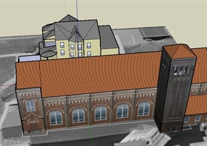 住宅建筑与教堂建筑设计SU(草图大师)模型