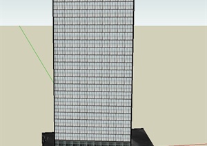 现代方形规则式高层办公建筑设计SU(草图大师)模型