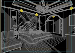 欧式风格某住宅卧室装饰设计3dmax模型