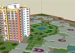 某住宅区建筑景观设计SU(草图大师)模型