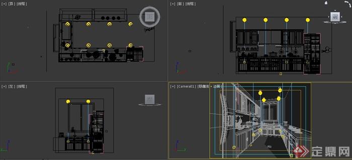 现代风格厨房室内装饰3dmax模型(2)