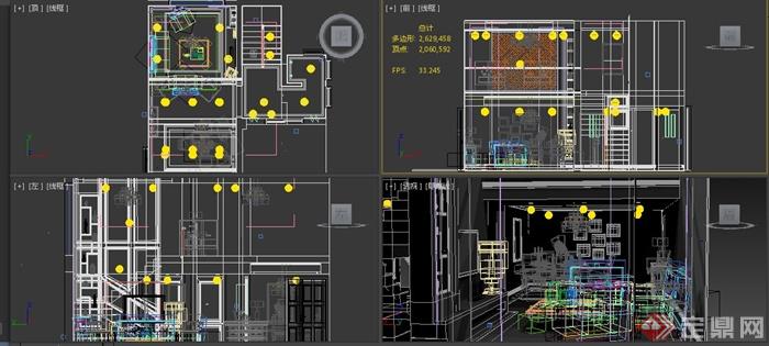 住宅别墅客厅及餐厅室内设计3dmax模型(2)