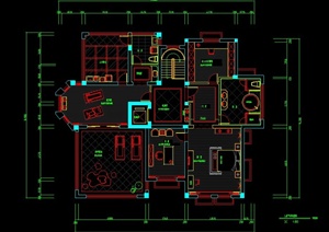 现代某三层别墅室内装修设计CAD施工图