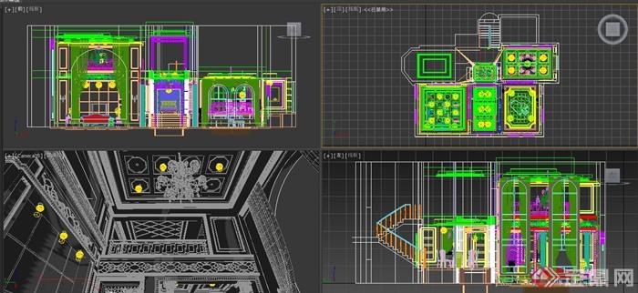 某多层别墅空间家装设计3DMAX模型(6)