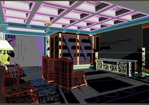 某别墅家庭影院空间装修设计3DMAX模型