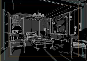 简约欧式住宅客餐厅室内设计3dmax模型