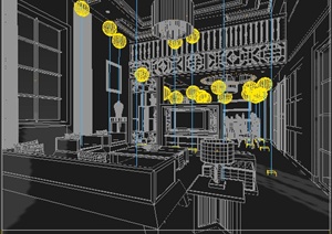 中式住宅客厅及餐厅室内设计3dmax模型