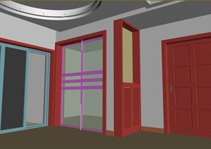 住宅空间墙体与门室内设计3dmax模型
