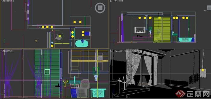 某别墅主卧室卫生间设计3DMAX模型(3)