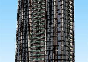 现代高层住宅公寓建筑设计SU(草图大师)模型