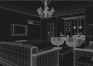 某现代住宅空间客厅设计方案3DMAX模型