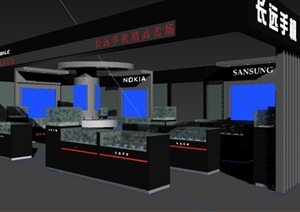 现代手机展示厅装修设计3DMAX模型