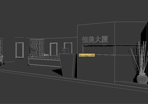 某现代售楼部展示厅装修设计3DMAX模型