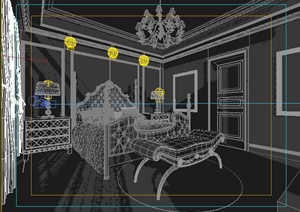 欧式住宅卧室空间室内设计3dmax模型