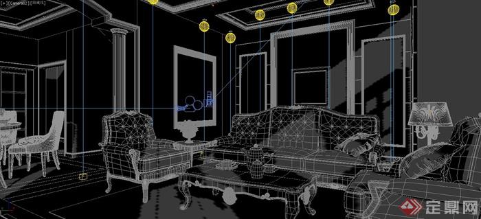 某住宅空间客厅与餐厅设计3DMAX模型(2)
